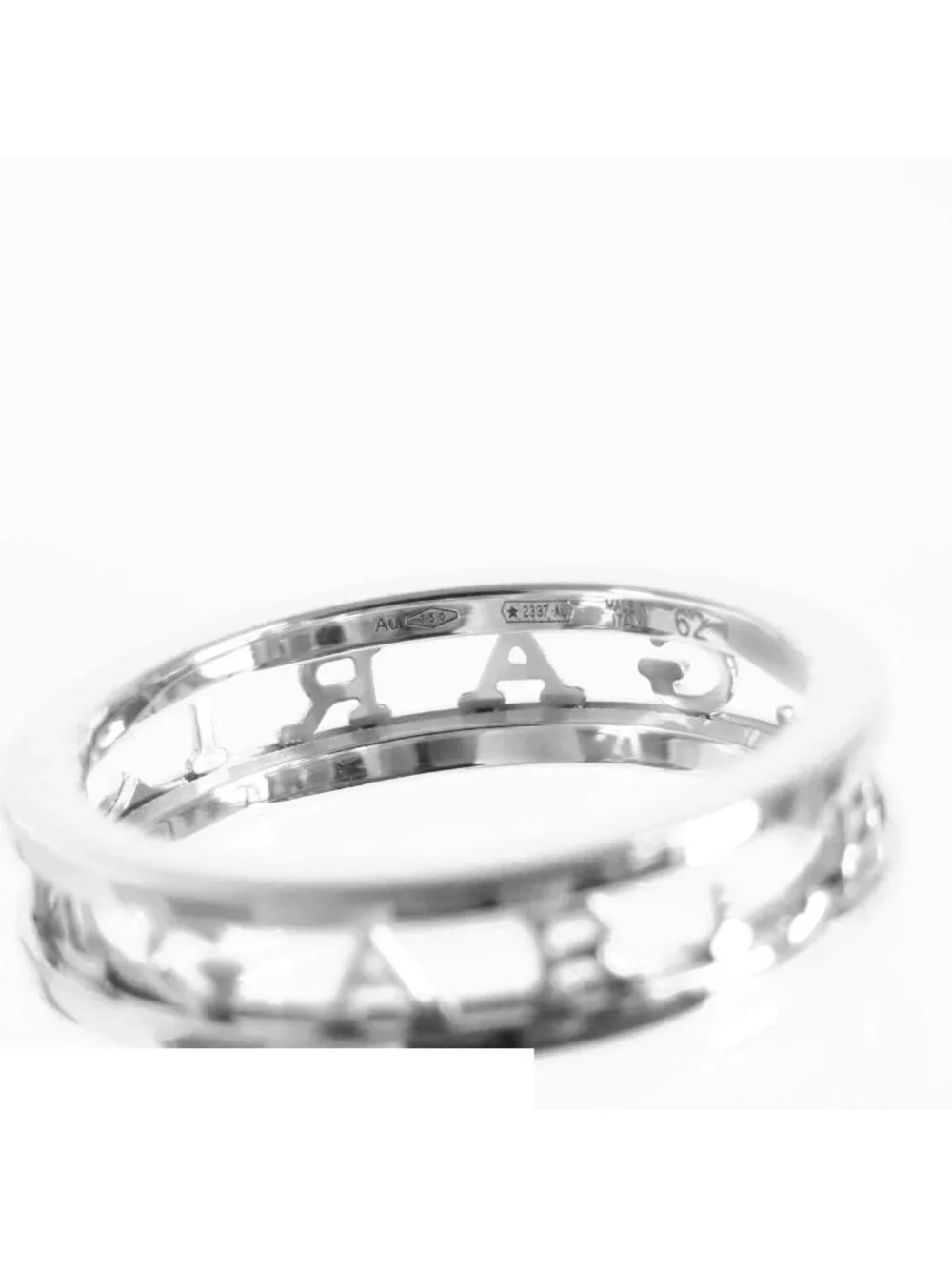 Bvlgari B.Zero1 Ring White Gold 18K Band Open Work Logo No
